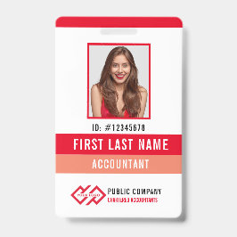 Crachá de ID do nome de foto do logotipo da sua em