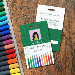 Crachá de ID do Professor do Rainbow Pencils