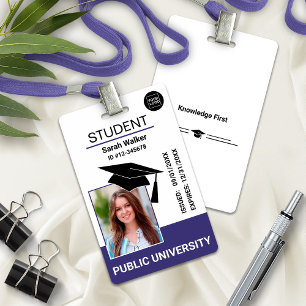 Crachá de ID Escolar Universitário – Roxo