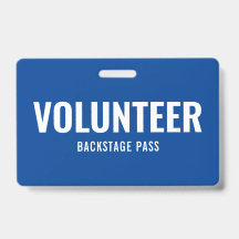 Crachá de ID Horizontal Azul de Passagem de Volunt