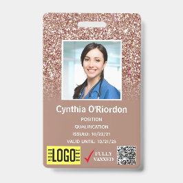Crachá de ID Médico com Código QR e Barcode em Gli