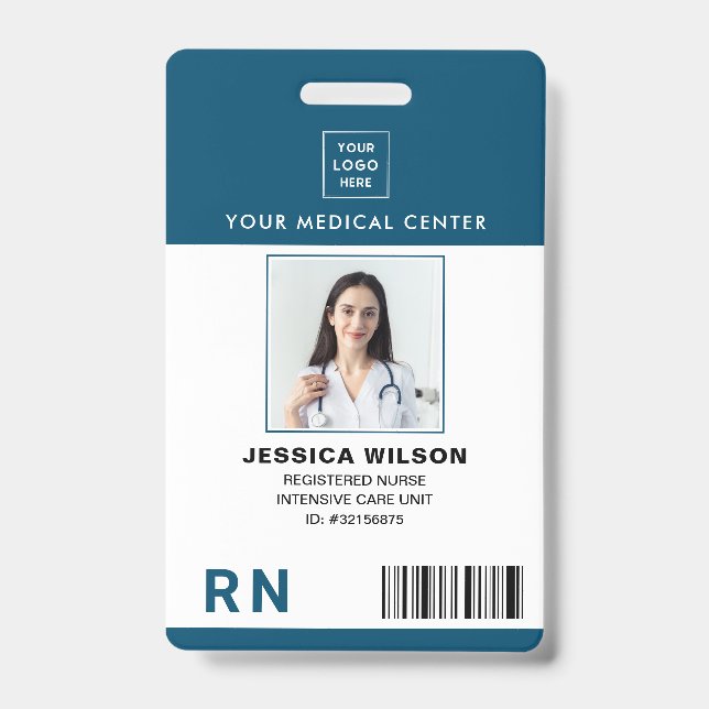 Crachá de ID Médico do Enfermeiro RN Registrado (Front)