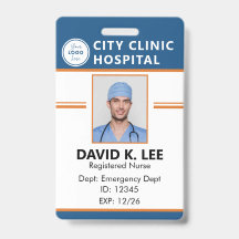 Crachá de ID Médico Personalizado | Enfermeiro Reg