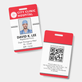 Crachá de ID Médico Personalizado | Enfermeiro Reg