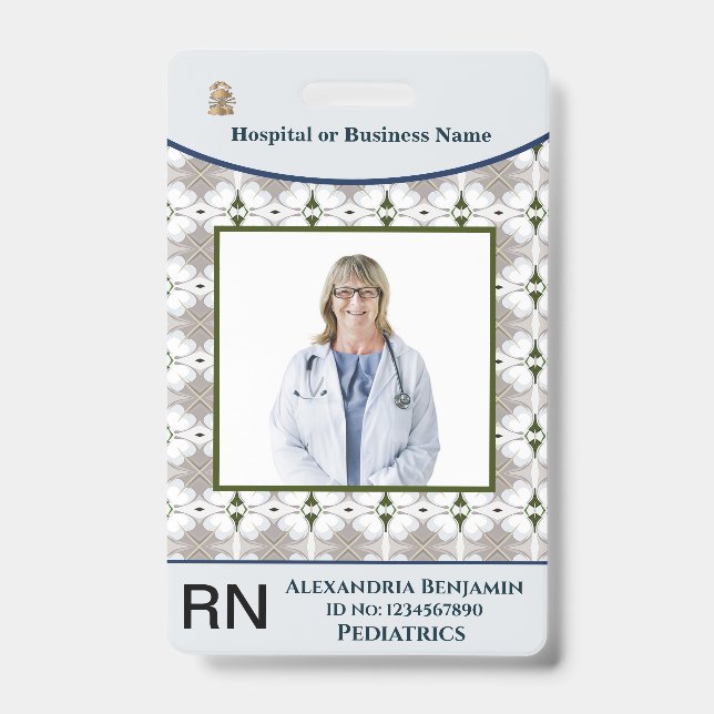 Crachá de ID Personalizado com Foto do Funcionário (Frente)