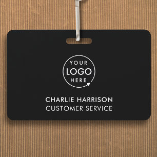Crachá de ID Personalizado   Crachás Pretos de Nom