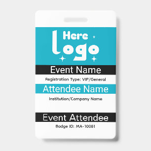 Crachá de ID personalizado da Expo com código Qr