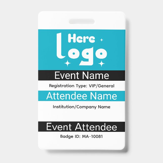 Crachá de ID personalizado da Expo com código Qr (Frente)