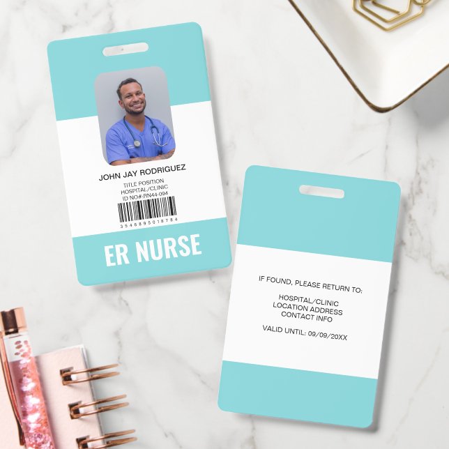 Crachá de ID personalizado de equipe médica hospit (Escritório)