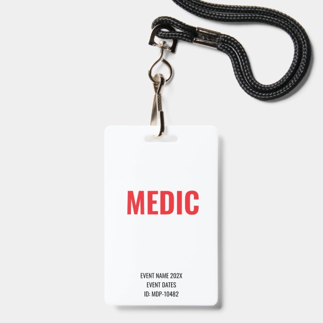 Crachá de ID Personalizado para Evento Médico de M (Frente com cordão)