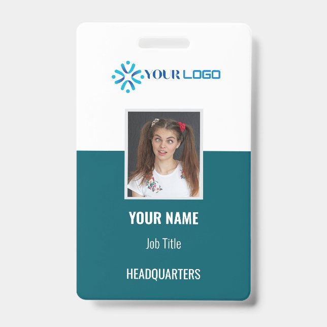 Crachá de ID Personalizado para Funcionários de Em (Frente)