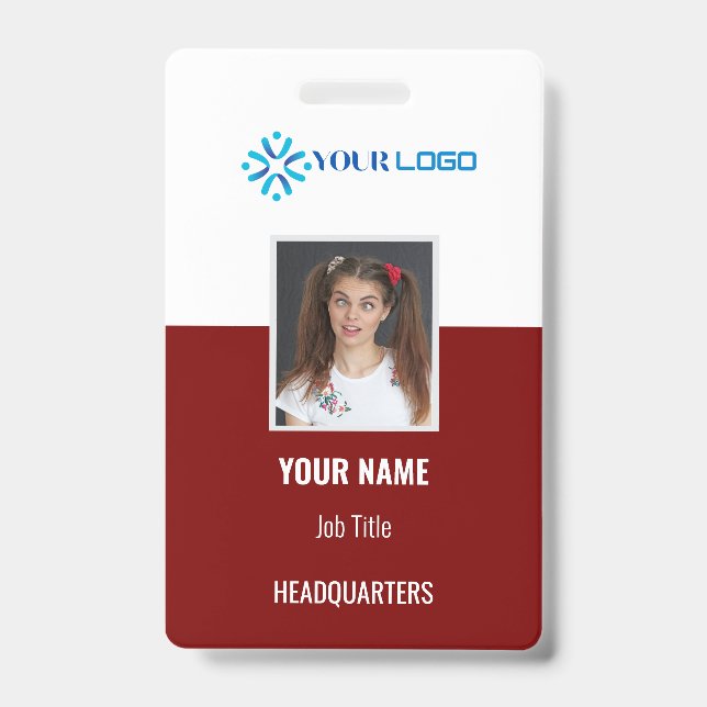 Crachá de ID Personalizado para Funcionários de Em (Frente)