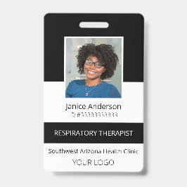 Crachá de ID Preto para Funcionário da Foto Profis