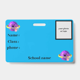 crachá de identidade escolar