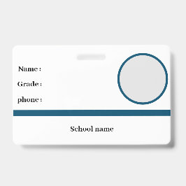 crachá de identidade escolar