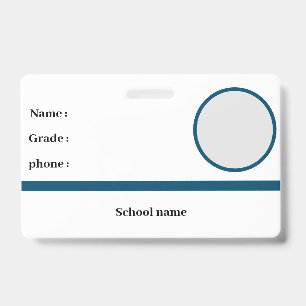 crachá de identidade escolar