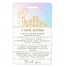 Crachá de Identificação Autista Alerta de Autismo