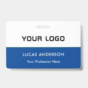 Crachá de identificação branco com logotipo person
