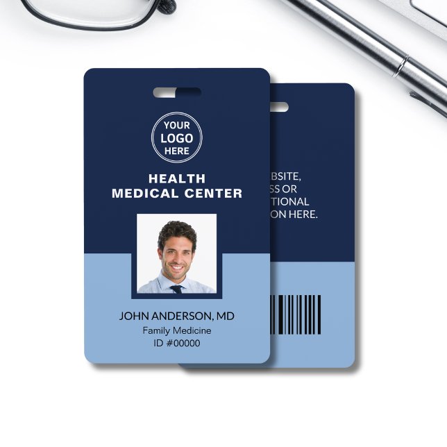 Crachá de Identificação com Código de Barras de Cl (Medical Healthcare Clinic Doctor Bar Code ID Badge)