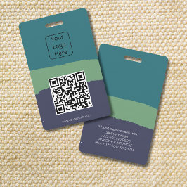 Crachá de Identificação com Código QR e Logotipo d