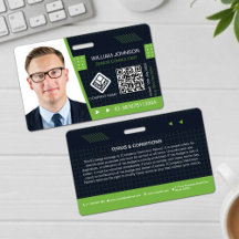 Crachá de Identificação com Código QR Verde | Func