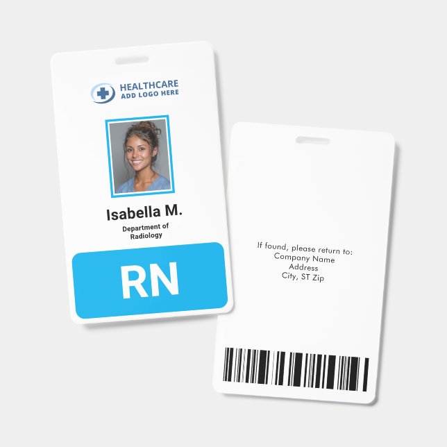 Crachá de Identificação com Foto para Funcionários (Frente e verso)