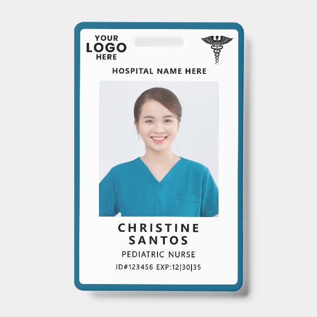 Crachá de identificação com foto personalizado par (Frente)