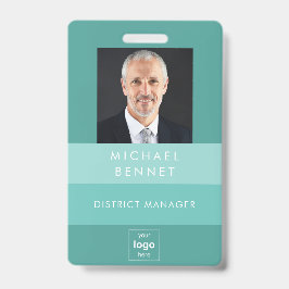 Crachá de Identificação com Foto Verde Moderno