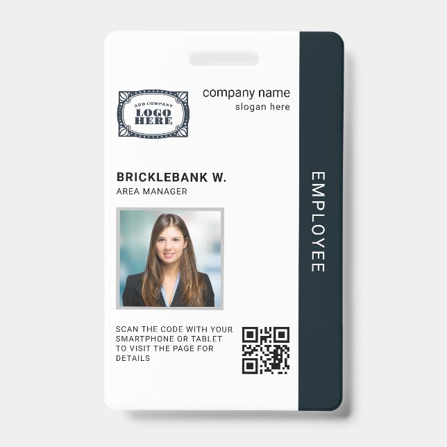 Crachá de Identificação com QR Code Corporativo pa (Frente)