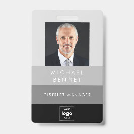 Crachá de Identificação Corporativo Preto Cinza Mo