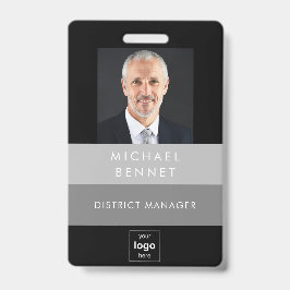 Crachá de Identificação Corporativo Preto Cinza Mo