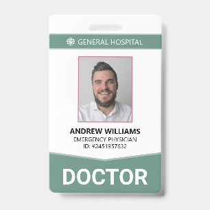 Crachá de Identificação da Equipe Médica do Hospit