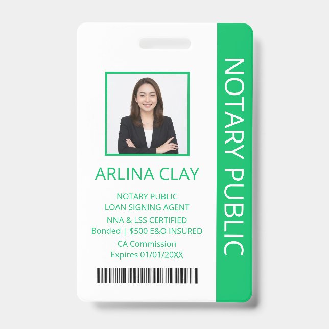 Crachá de identificação de agente de assinatura de (Frente)