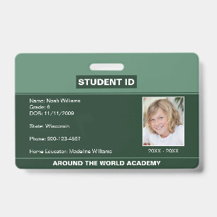 Crachá de Identificação de Aluno de Ensino Domicil