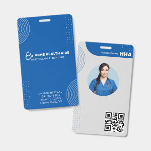 Crachá de Identificação de Auxiliar de Saúde Domic