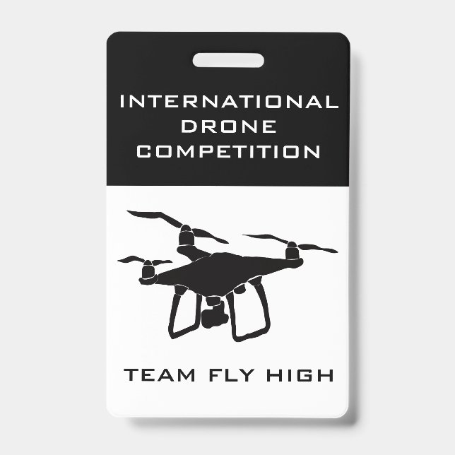Crachá de Identificação de Competição de Drone (Frente)