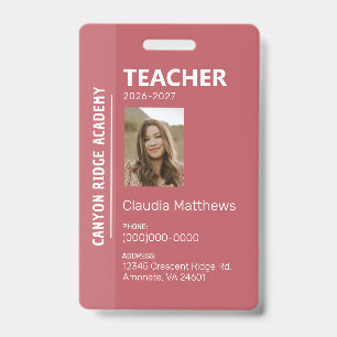 Crachá de Identificação de Educador de Ensino Domé
