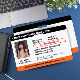 Crachá de Identificação de Emergência Infantil Per