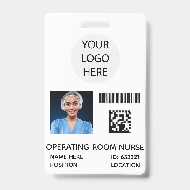 Crachá de identificação de enfermeira de sala de o (Frente)