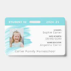 Crachá de identificação de estudante de homeschool