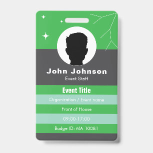 Crachá de identificação de evento personalizável