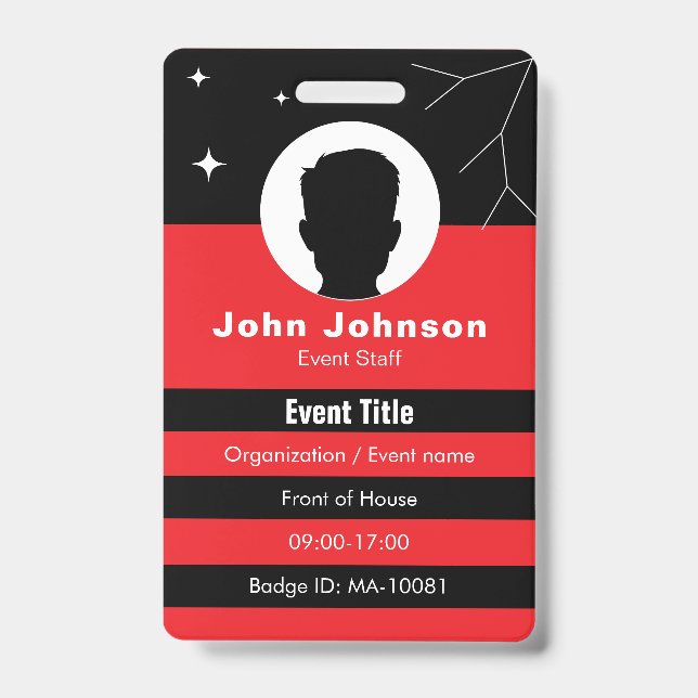 Crachá de identificação de evento personalizável (Frente)