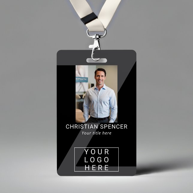 Crachá de identificação de evento profissional com (Criador carregado)