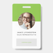 Crachá de identificação de foto com logotipo moder