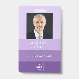 Crachá de Identificação de Foto Empresarial Roxa M