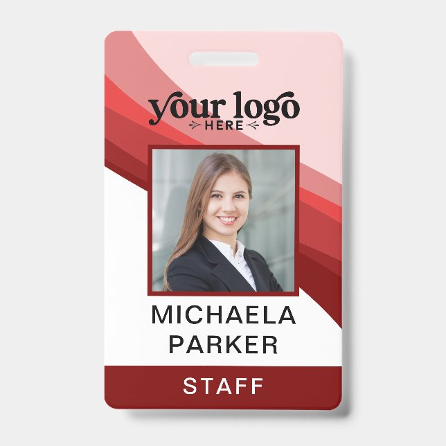 Crachá de Identificação de Funcionário com Logotip (Frente)
