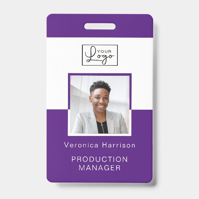 Crachá de Identificação de Funcionário com Logotip (Frente)