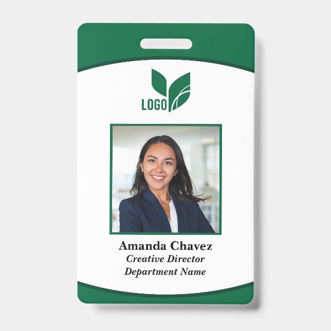 Crachá de Identificação de Funcionário com Logotip (Frente)
