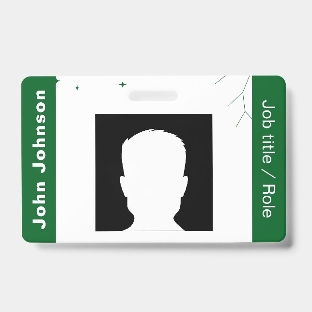 Crachá de identificação de funcionário com logotip (Frente)