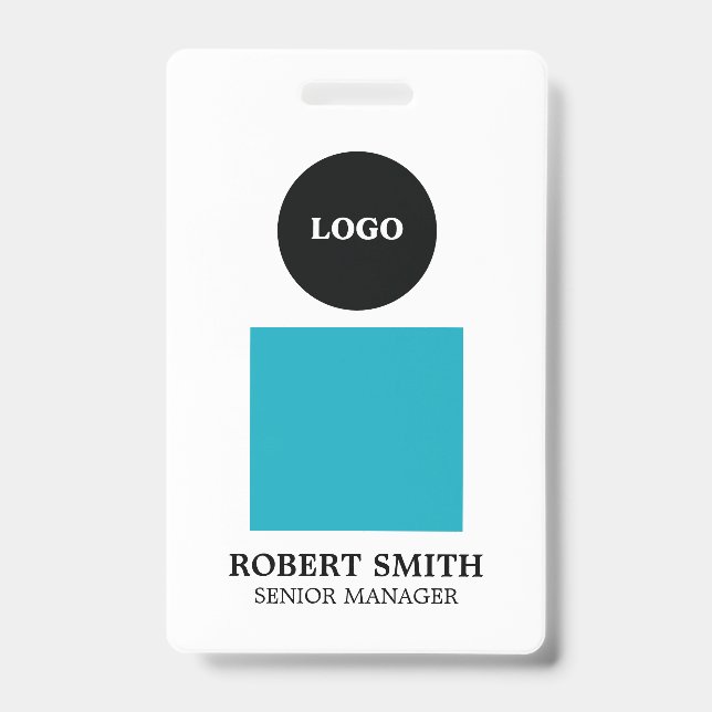 Crachá de identificação de funcionário com logotip (Frente)